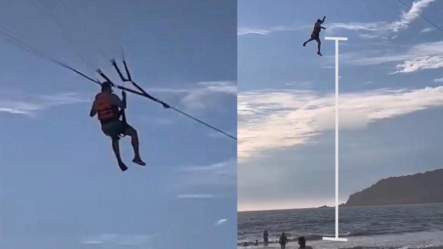 滑翔男子被吸至高空,滑翔男子被吸至高空视频